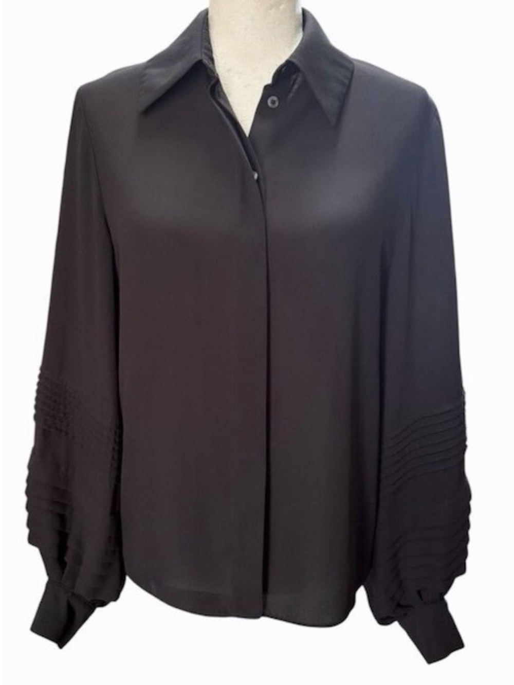 Louis Vuitton Uniform Classic Black Balloon Long-Sleeve Blouse